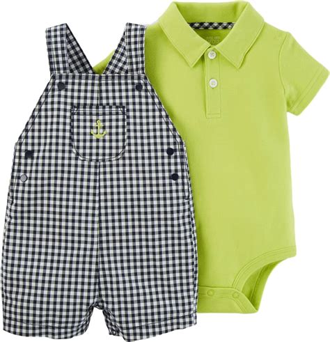 Carters Just One You Baby Boys Gingham Anchor Shortall
