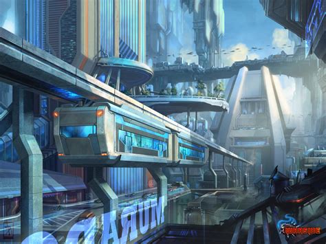 City Downtown Monorail By Akirawrong On Deviantart