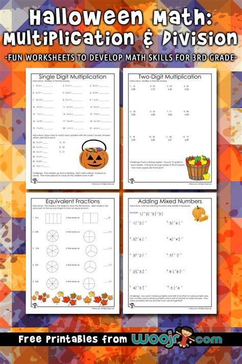 Halloween Multiplication Worksheets 3rd Grade Math Wo