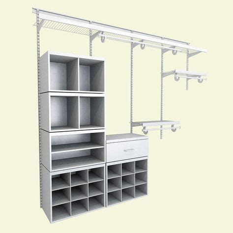 Closet organizer with shoe rack. ClosetMaid ShelfTrack 5 ft. to 8 ft. 12 in. D x 96 in. W x ...