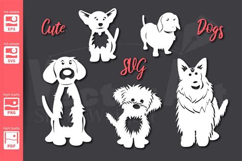 5 Cute Dogs Svg Cut Files For Beginners 190019 Cut Files