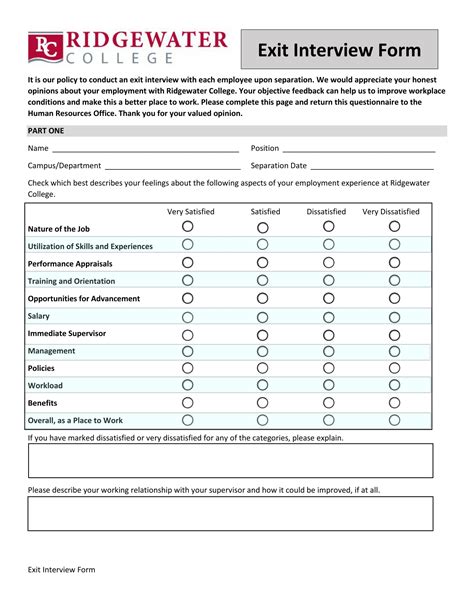 Free 5 Exit Interview Forms In Pdf Ms Word