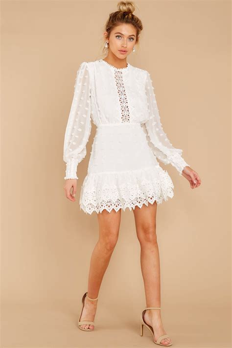 Buy Simple Lace White Dress In Stock