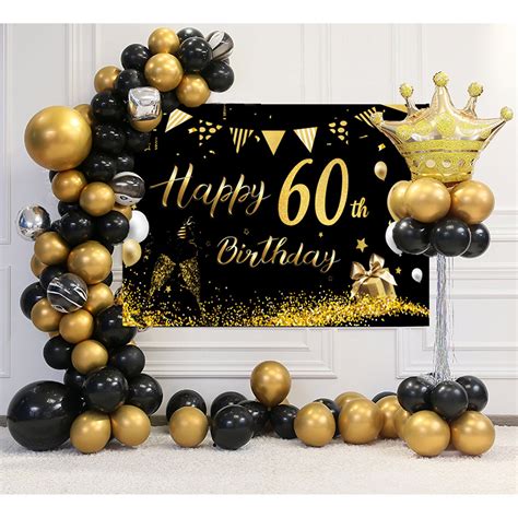 60th Birthday Decoration Party Banner Happy Birthday Backdrop Large