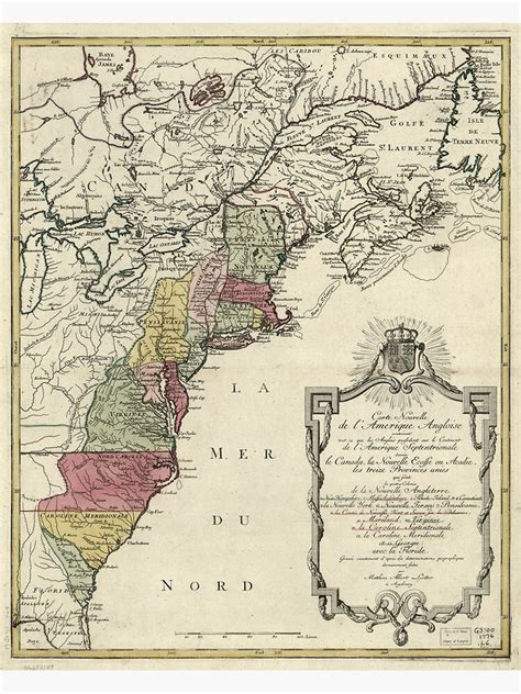 Colonial America Map By Matthaus Lotter 1776 Photographic Print By