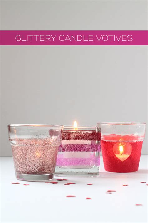 Diyholiday Glittery Candle Votives For Valentines Day Squirrelly