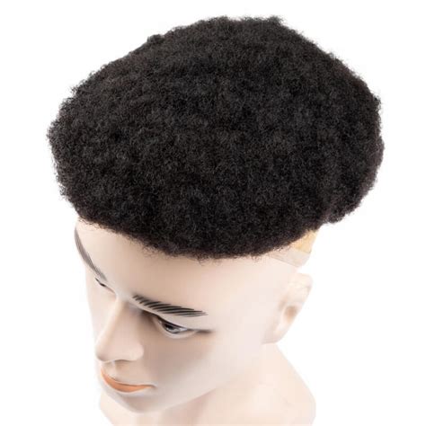 Afro Hair Toupee For Black Men Real Hair Replacement System