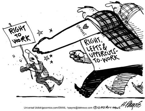 Henry Payne Editorial Cartoon Right To Work Union Goons