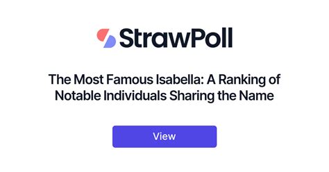 The Most Famous Isabella A Ranking Of Notable Individuals Sharing The