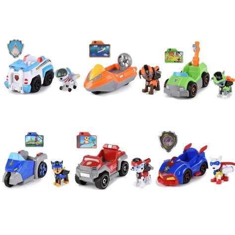 Paw Patrol Dog Music Effect Pull Back Chase Cars Anime Action Figures