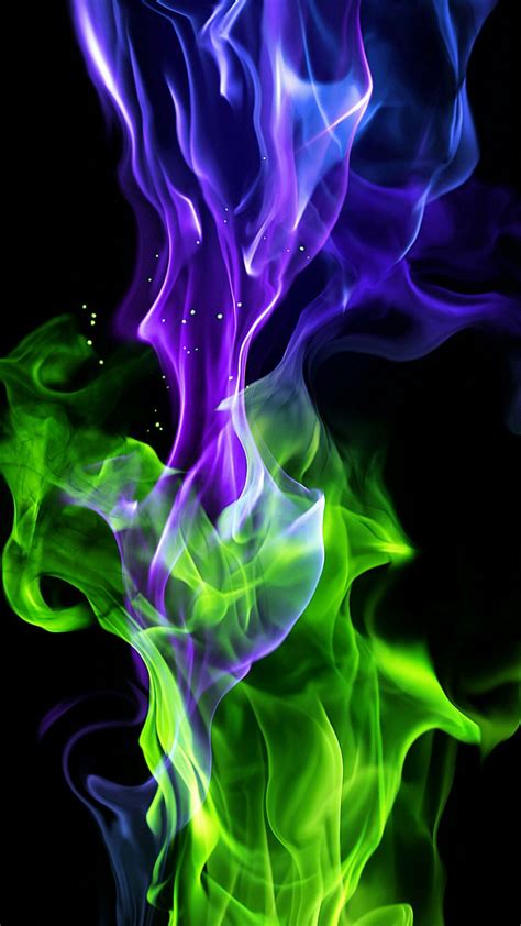 Green And Purple Spiritual Flame Smoke Art Flame Art Fire Art