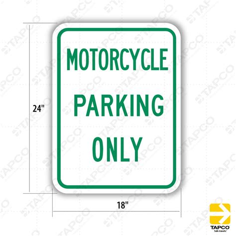 Motorcycle Parking Only Sign P 3 Parking And Standing Signs Tapco