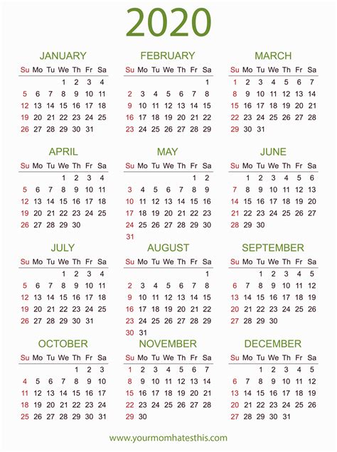 All these are in word format and are editable. 2020 Calendar Printable Pdf Vertical | Free Printable Calendar
