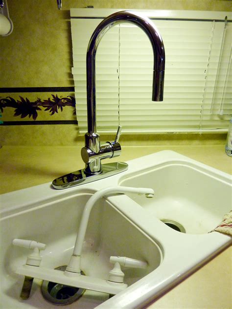 Pull on the tailpiece to remove it from the drain. Latest RV remodeling - replacing kitchen sink faucet. | Flickr