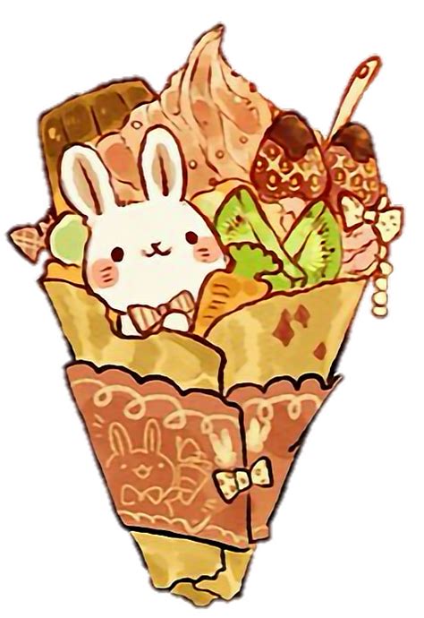 Freetoedit Rabbit Sundae Pancake Sticker By Teatea 221