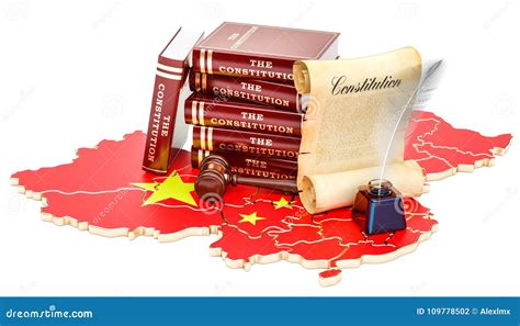 Constitution Of China Concept 3d Rendering Stock Illustration