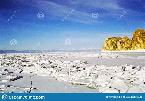 Winter On The Baikal Ice And Snow On Lake The Beauty Of The Na Stock