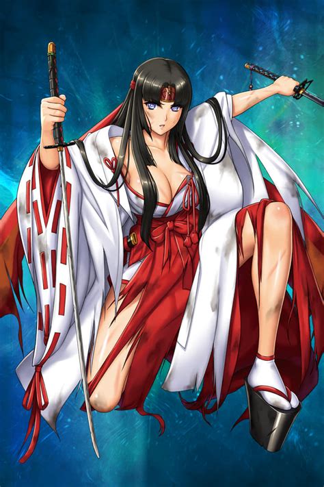 Tomoe And Kensei Miko Tomoe Queen S Blade And More Drawn By Eiwa