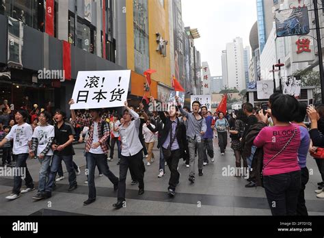 local residents take part in an anti japan protest in chengdu in southwest china s sichuan