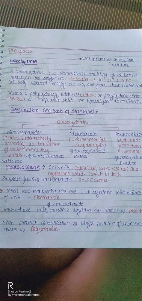 Carbohydrates Classifation Notes Biology Notes Biochemistry Notes