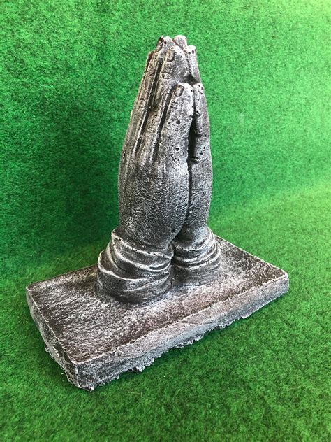 Concrete Praying Hands Outdoor Sculpture Memorial Ornament Etsy