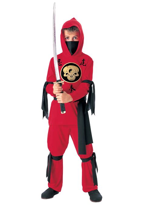 Kids Red Ninja Costume Halloween Costumes