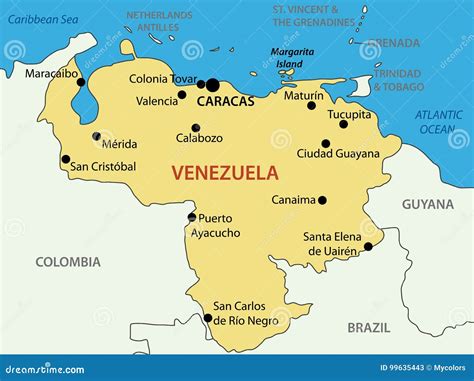 República De Bolivarian De Venezuela Mapa Del Vector Ilustración Del