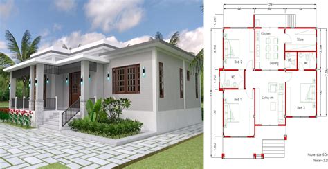 House Plans 12x11m With 3 Bedrooms Engineering Discoveries