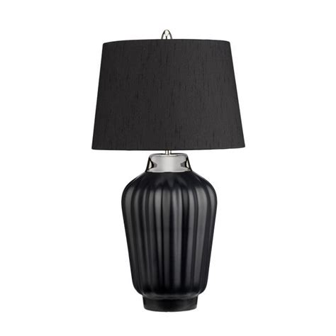 Large Black And Polished Nickel Table Lamp With Shade Bespoke Lights