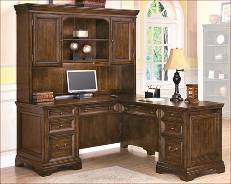 Free store pickup in 30 minutes. Traditional Cherry Office Executive L Desk with Hutch | eBay