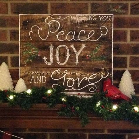 Wishing You Peace Love And Joy Pallet Holiday Sign