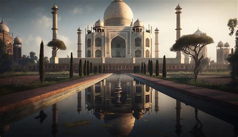 Premium Ai Image Taj Mahal Symbol Of Love Landscape Wallpaper Image