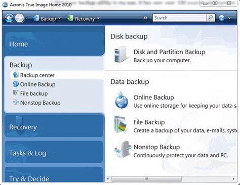 Backup Files With Windows Backup Utility Acronis True Image