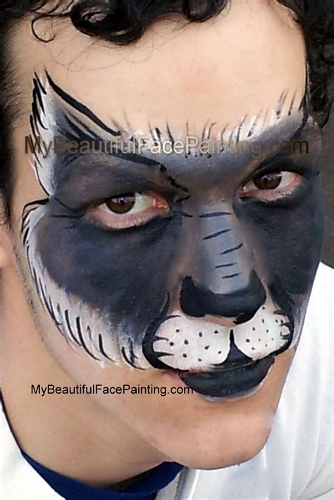 Wolf Face Paint Dfx Black Grey And White Paint Kinder Schminken
