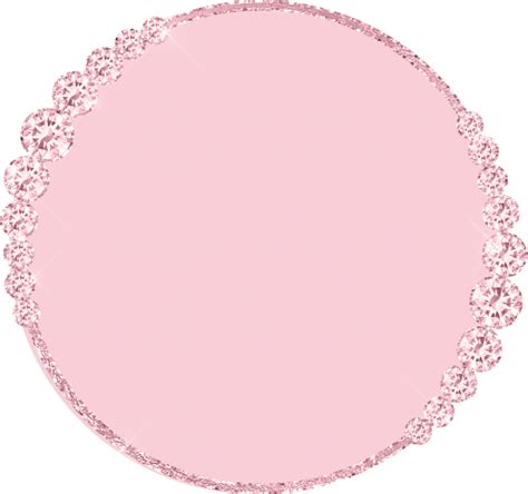 Rose Pink Diamond Round Frame Ven