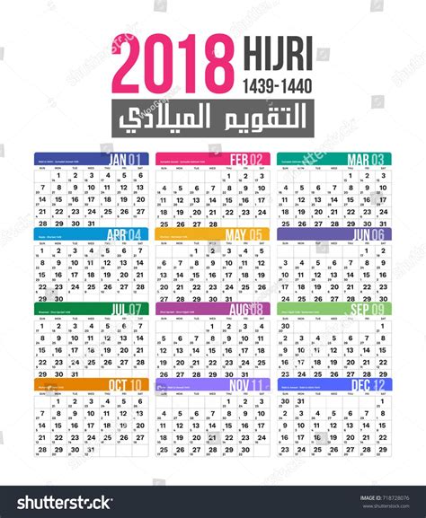 This calendar is based on the predicted visibility of the new moon and it is in english arabic languages. Image result for calendar arabic and english 2018 | Calendar template, Hijri calendar, 2018 ...