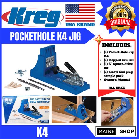 Original Kreg K4 Pocket Hole Jig Kit Set Pockethole Jig Kreg K4 Int