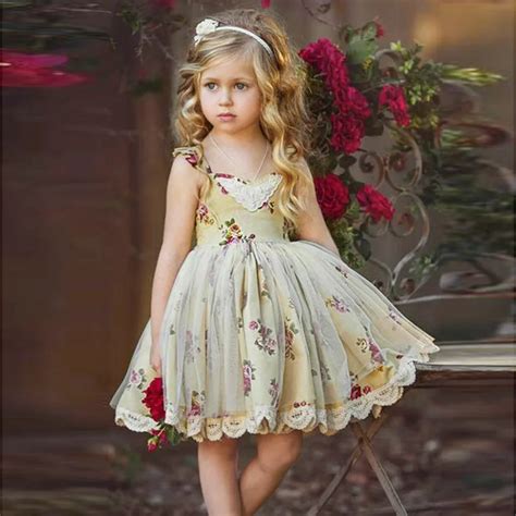 Muqgew Toddler Kids Girl Dress Flower Lace Tulle Princess Party Pageant