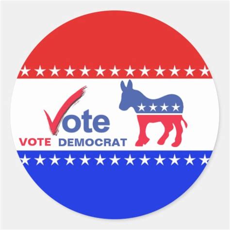 Vote Democrat Kids Wrist Classic Round Sticker Zazzle