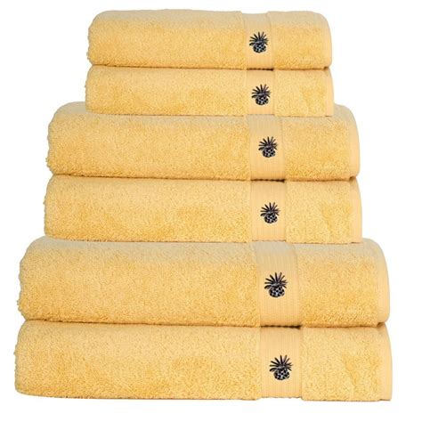 6 Piece Light Yellow 100 Egyptian Cotton Towel Bale 2 Bath Towels 2