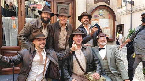 Harrison Ford Poses As Indiana Jones With Lookalike Fans Dressed As The