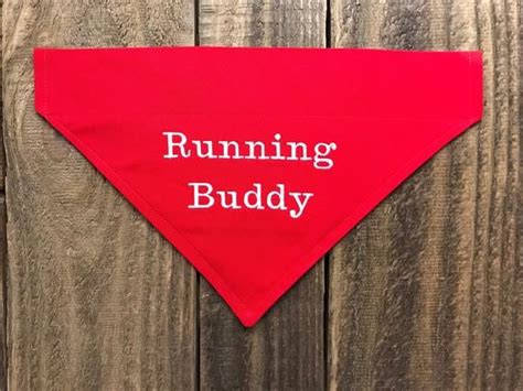 These Running Buddy Personalized Slide Over The Collar Dog Bandanas Are
