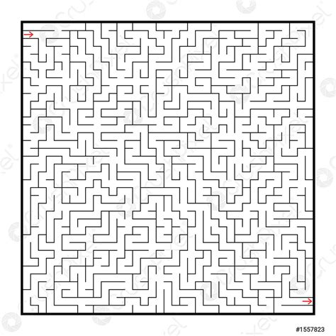 Difficult Large Square Maze Game For Kids And Adults Puzzle Stock