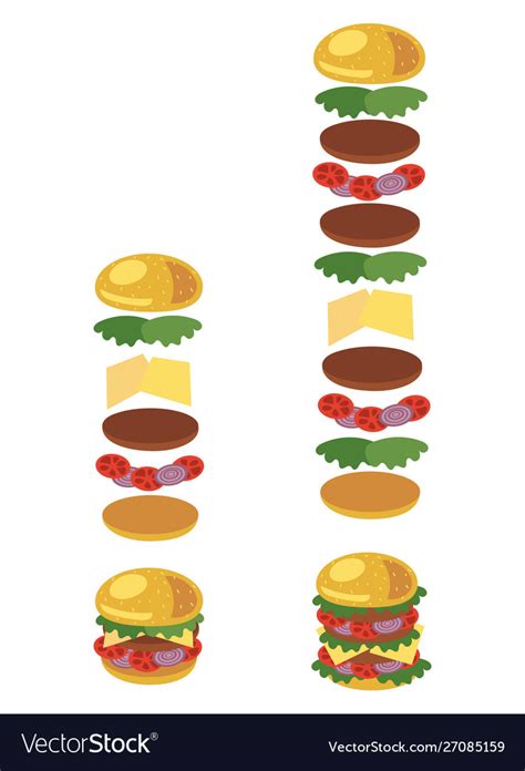 A Hamburger Ingredients Royalty Free Vector Image