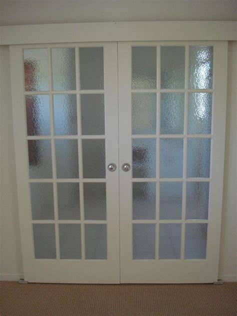 The amount of glass used differs between designs on glazed internal doors, large sections of panelled glass can offer an open plan feel whilst smaller glass panes offer a level of privacy, while still being able to see into other rooms, perfect for keeping. French doors interior frosted glass - an ideal material for use in any wardrobe door style ...