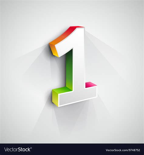 3d Number One Royalty Free Vector Image Vectorstock