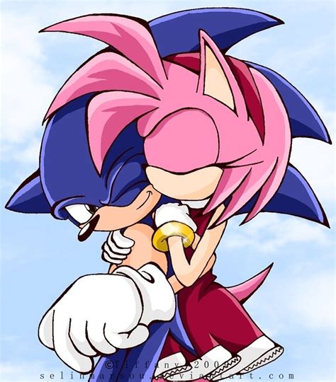Amy Kissed Sonic On The Cheek Aw So Cute Sonic And His Friends