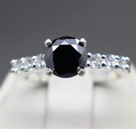 130cts Real Natural Black Diamond Ring 698mm Aaa Grade And