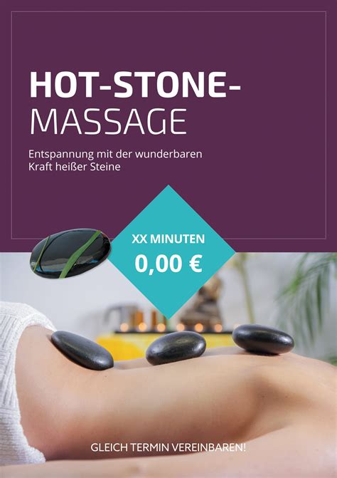 Plakat Hot Stone Massage 6 Angebot Din A1 Massage Wellness