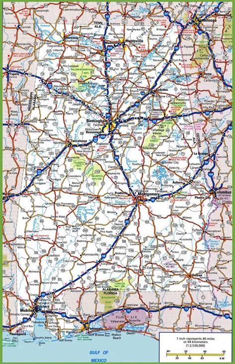 Alabama Road Map With Exit Numbers